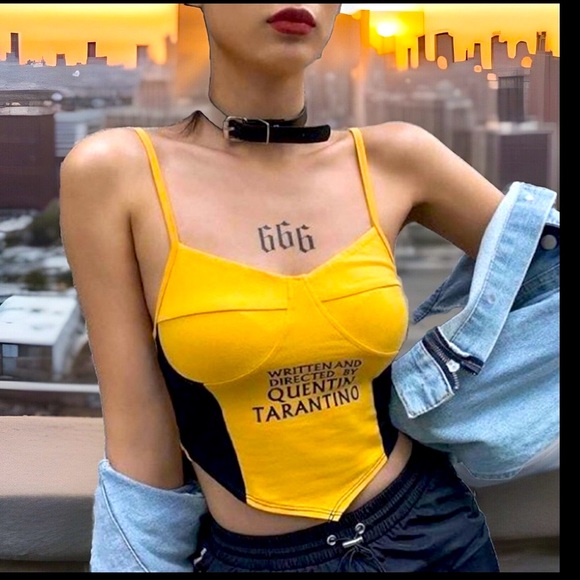 WRITTEN & DIRECTED BY QUENTIN TARANTINO Spaghetti Straps Tank Cami Top - Picture 4 of 11